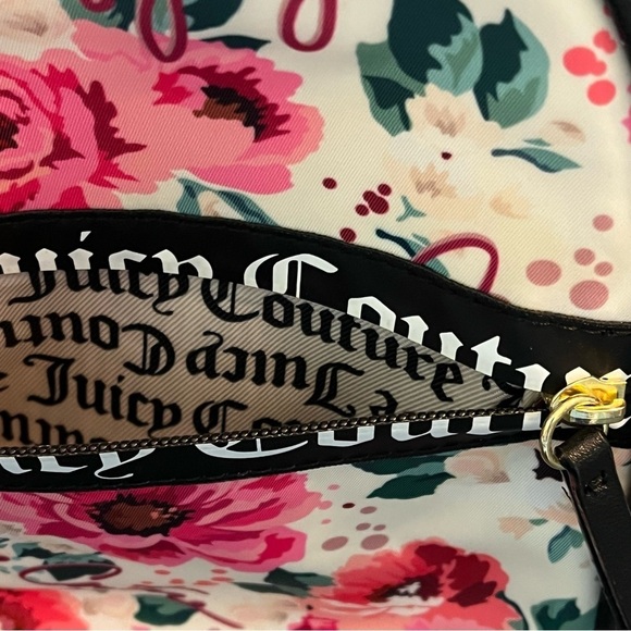 Juicy Couture Zip Back Pack Pick Ur Petal Floral Rose Print Vinyl Pockets Small - Picture 2 of 9